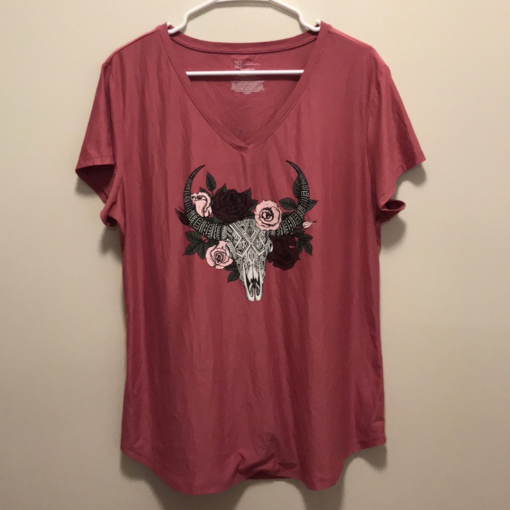 Design print mauve short sleeve tee